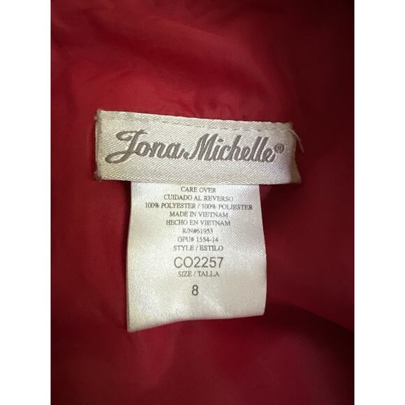 Jona Michelle Red Size 8 Party Special Occasion Tiered Holiday Outfit Ruffle - Picture 3 of 3